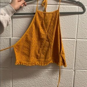 Pax sun crop top, open back.